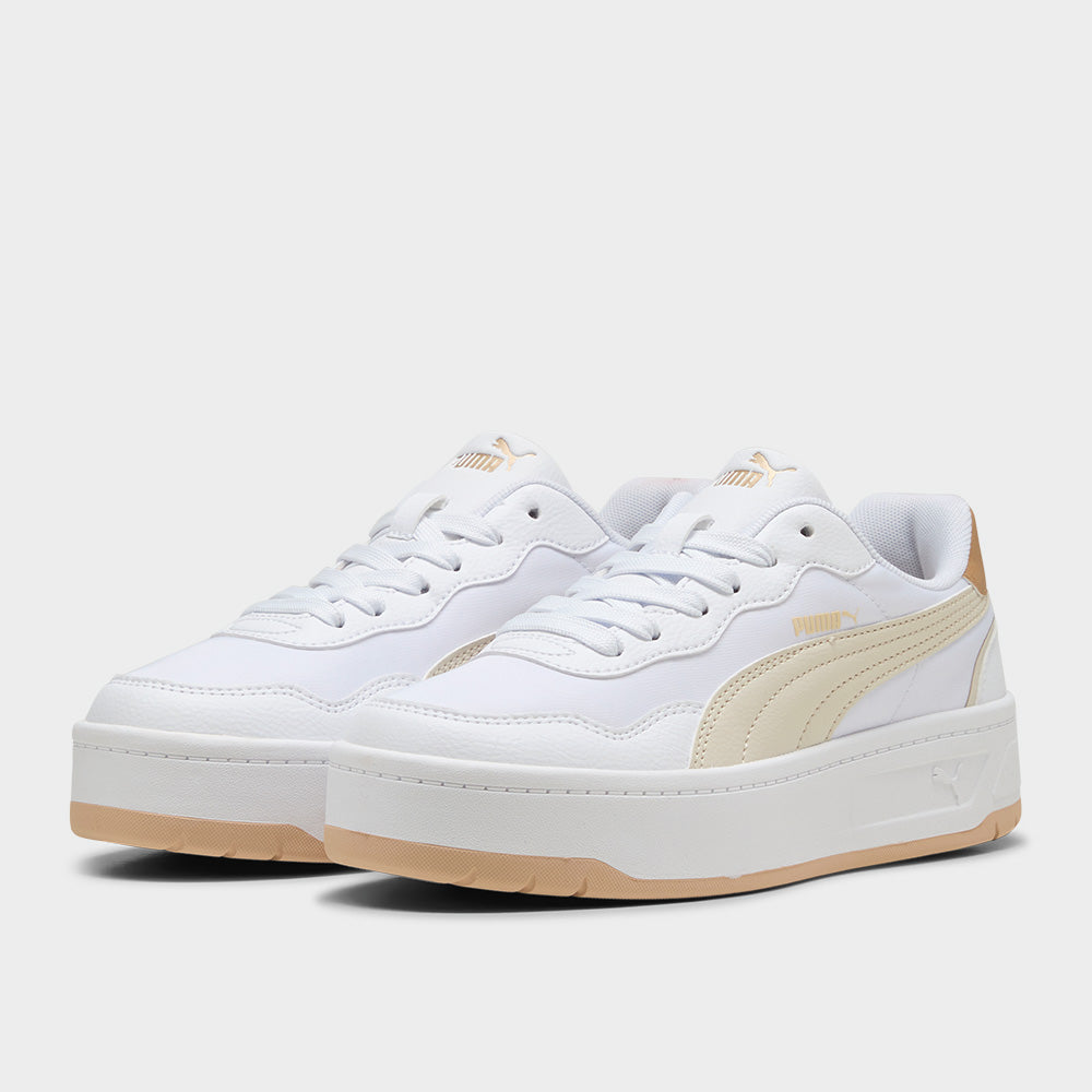 Puma Women's Court Lally Skye Aqua Metallics Sneaker White/beige _ 183439 _ White