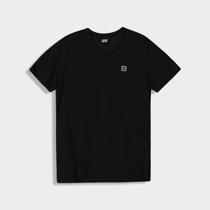 CODE MENS Rib V Neck Tee BLACK