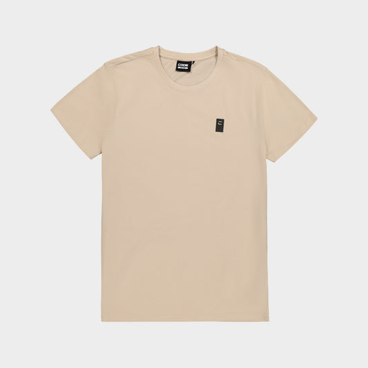 Code Mens Rib Crew Neck Tee Beige _ 184480 _ Beige