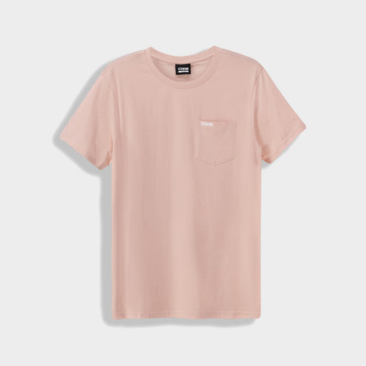 Code Mens Rib Crew Pocket Tee Pink _ 184481 _ Pink
