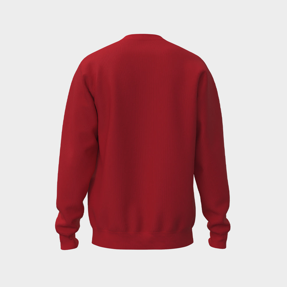 Adidas Mens Essentials Big Logo Fleece Sweatshirt Top Red