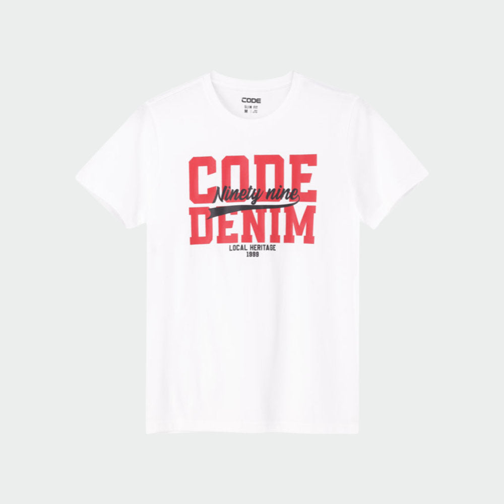 Code Mens Collegiate Sporty Swoosh Graphic Tee White