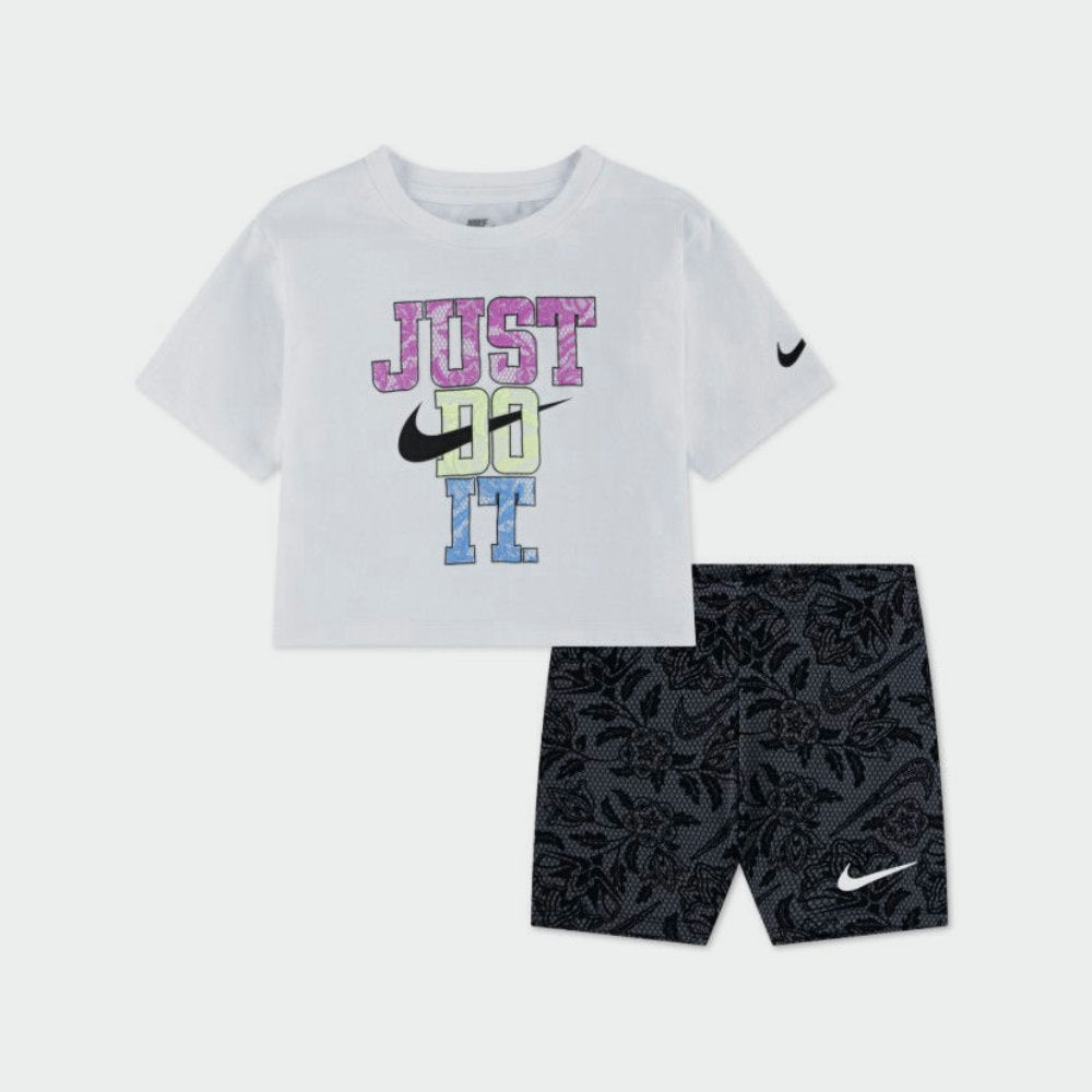 Nike Girls LACE IT UP BIKE SHORT SET Black