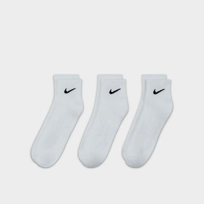 NIKE 3PK QTR ANKLET EVERYDAY SOCK WHITE