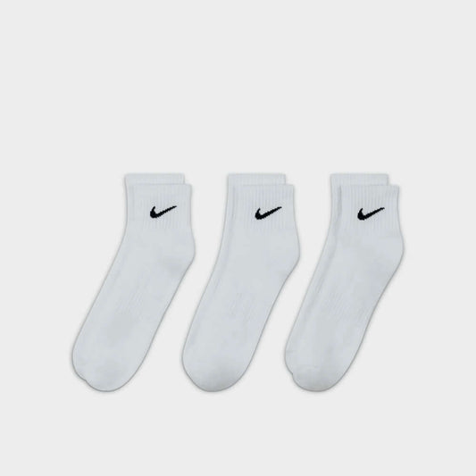 NIKE 3PK QTR ANKLET EVERYDAY SOCK WHITE