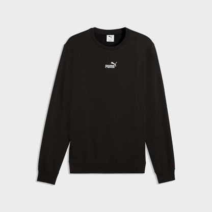 Puma Mens Essentials Small No 1 Logo Centered Crew Top Black