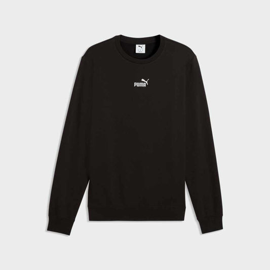 PUMA MENS Essentials Small No 1 Logo Centered Crew Top BLACK
