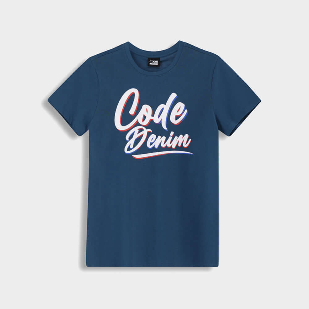Code Mens Ombre Shadow Graphic Tee Blue