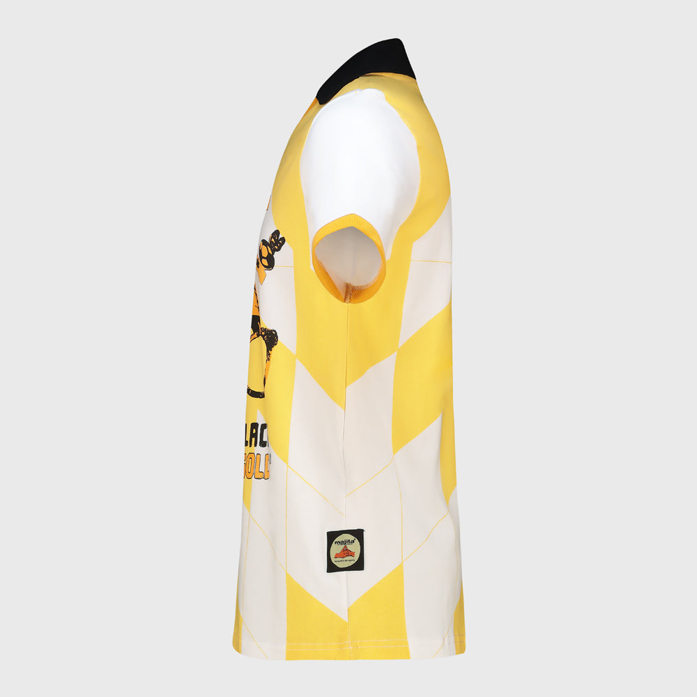 Majita Mens Makarapa Collared V-neck Tee Yellow