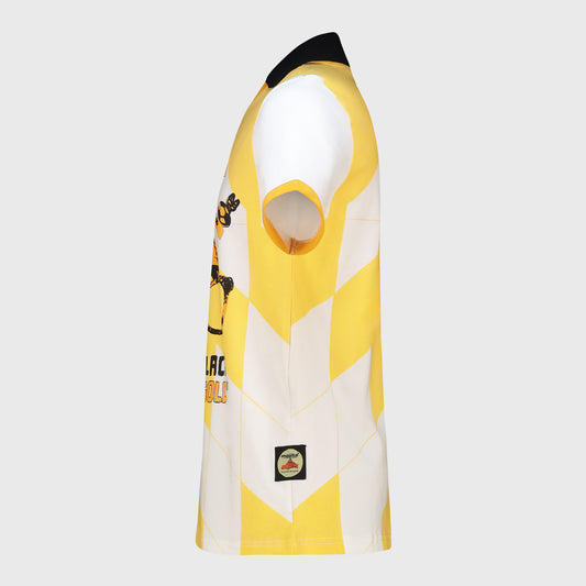 Majita Mens Makarapa Collared V-neck Tee Yellow