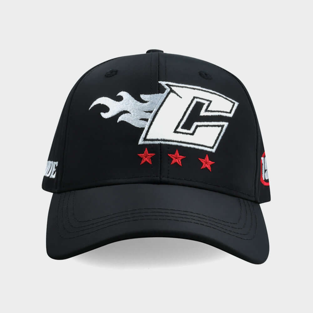 Code Unisex Cotton Twill Racing Peak Cap Black