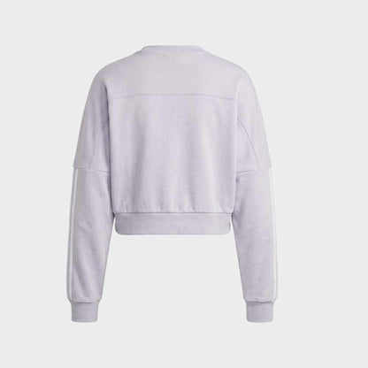 Adidas Womens 3 Stripes Fleece Sweat Grey