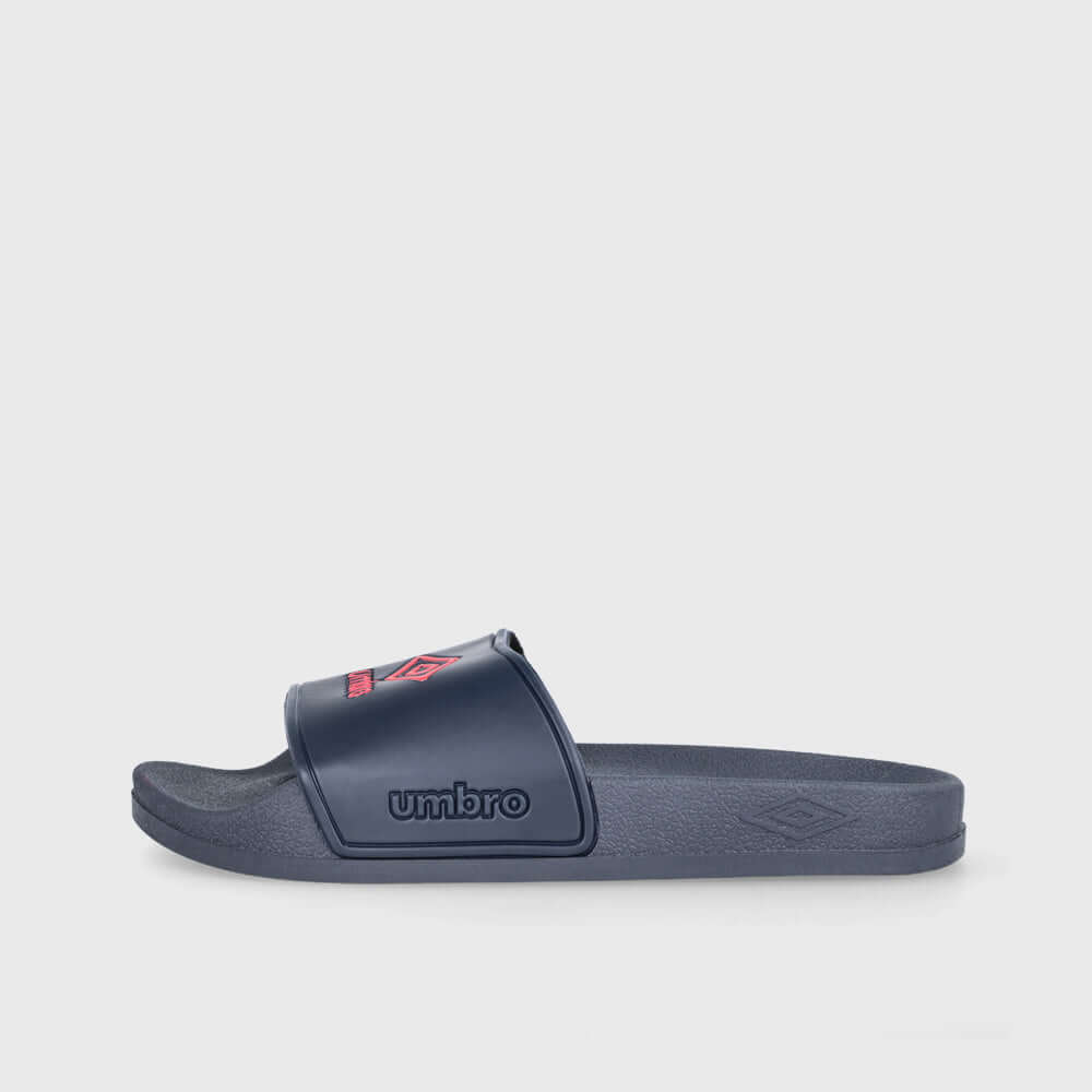 Umbro unisex sport slides in navy, featuring slip-on design and cushioned footbed for comfort and style.