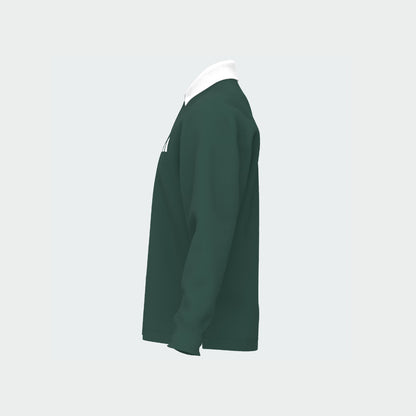 Adidas Mens Small Logo Pique Long Sleeve Polo Green