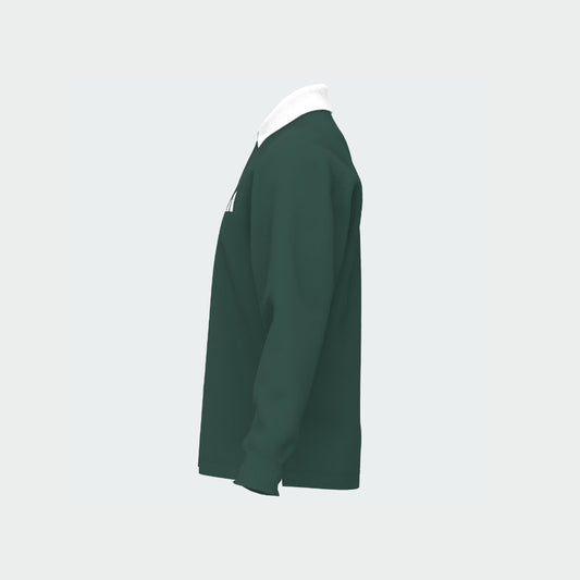 Adidas Mens Small Logo Pique Long Sleeve Polo Green