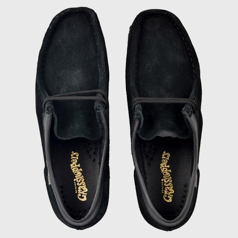Grasshopper Mens Suede Softee Moccasins Black