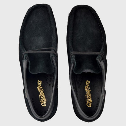 GRASSHOPPER MENS Suede SofTee Moccasins BLACK