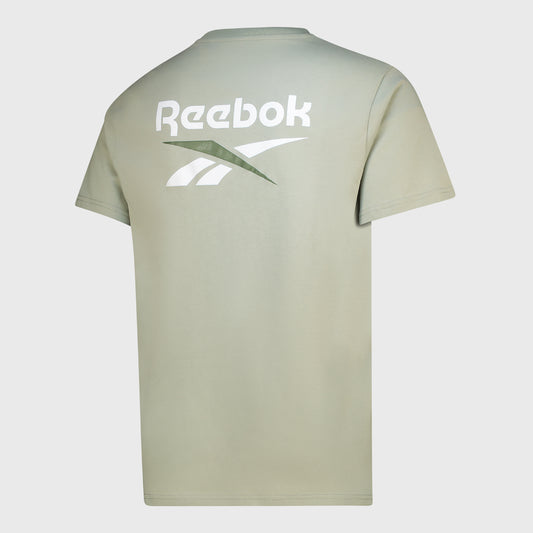 Reebok Mens ID 2 Colour Logo Reverse Print Tee Green