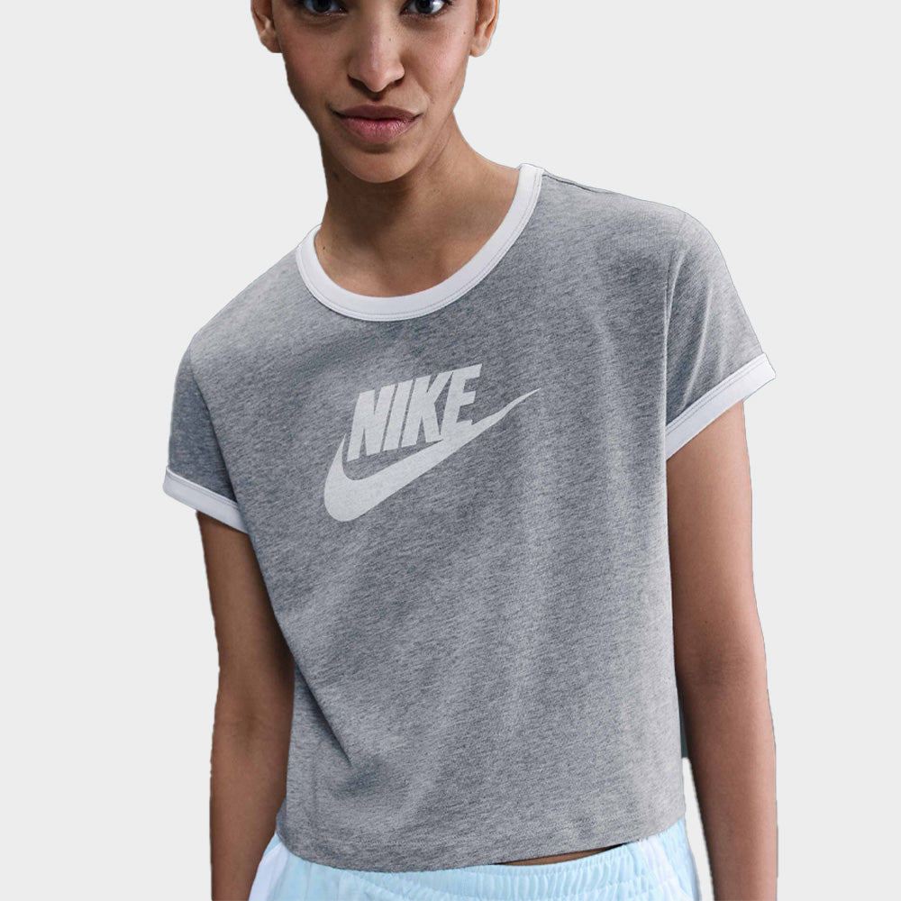 Nike Womens Ringer Vintage Run Tee Grey