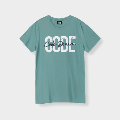 Code Mens Distressed Script Graphic Tee Green