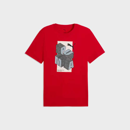 Puma Mens Graphic Puma Tee Red