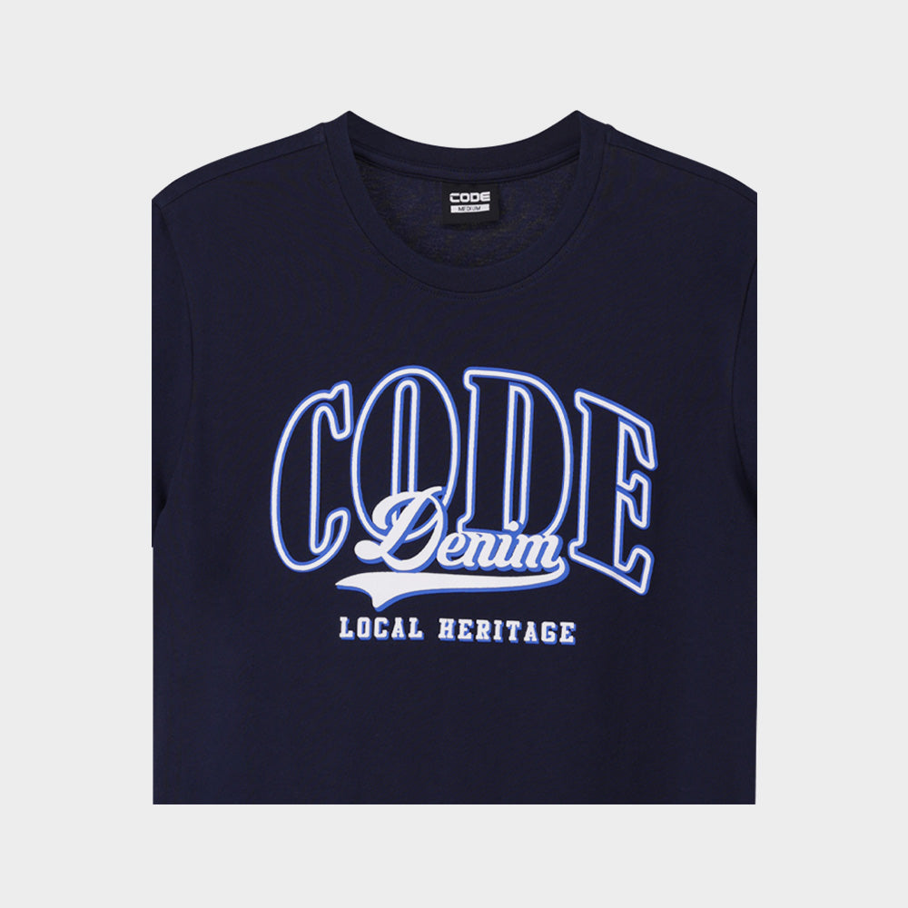 CODE MENS Outline Swoosh Graphic Tee BLUE