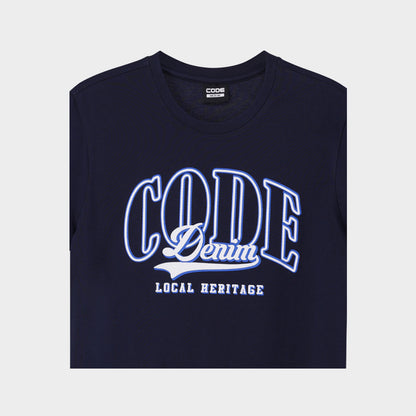 CODE MENS Outline Swoosh Graphic Tee BLUE