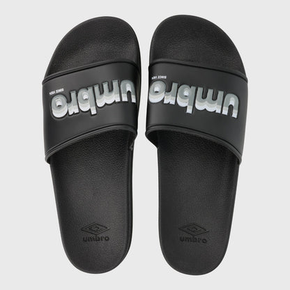 Umbro Mens Triple Logo Slides Black