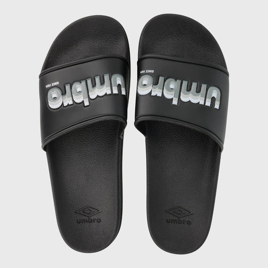 Umbro Mens Triple Logo Slides Black