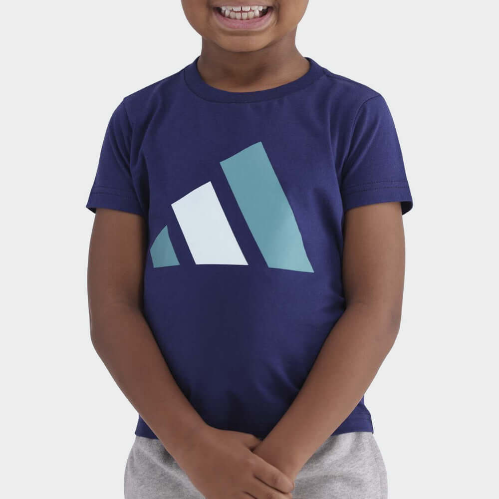 Adidas Youth Big Logo Tee Blue