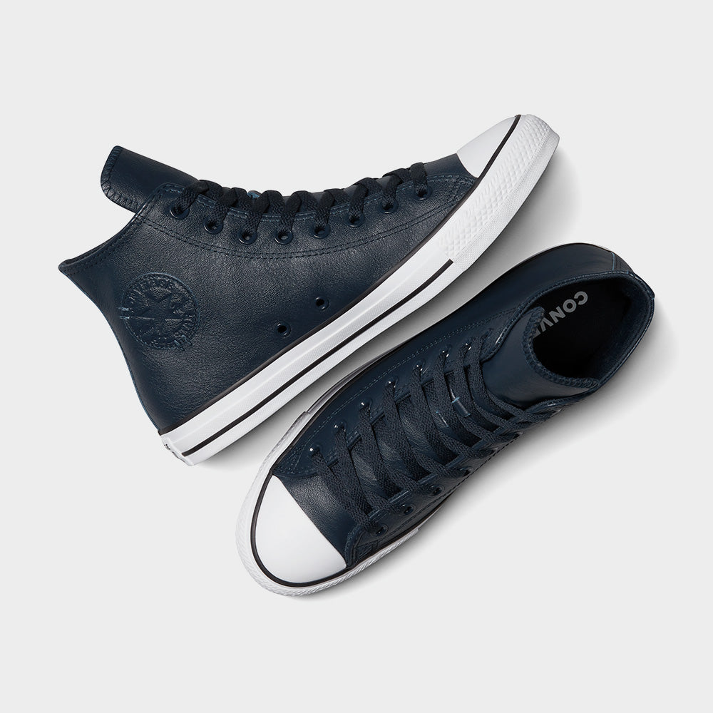 Converse Mens All Star Leather High Top Sneakers Blue