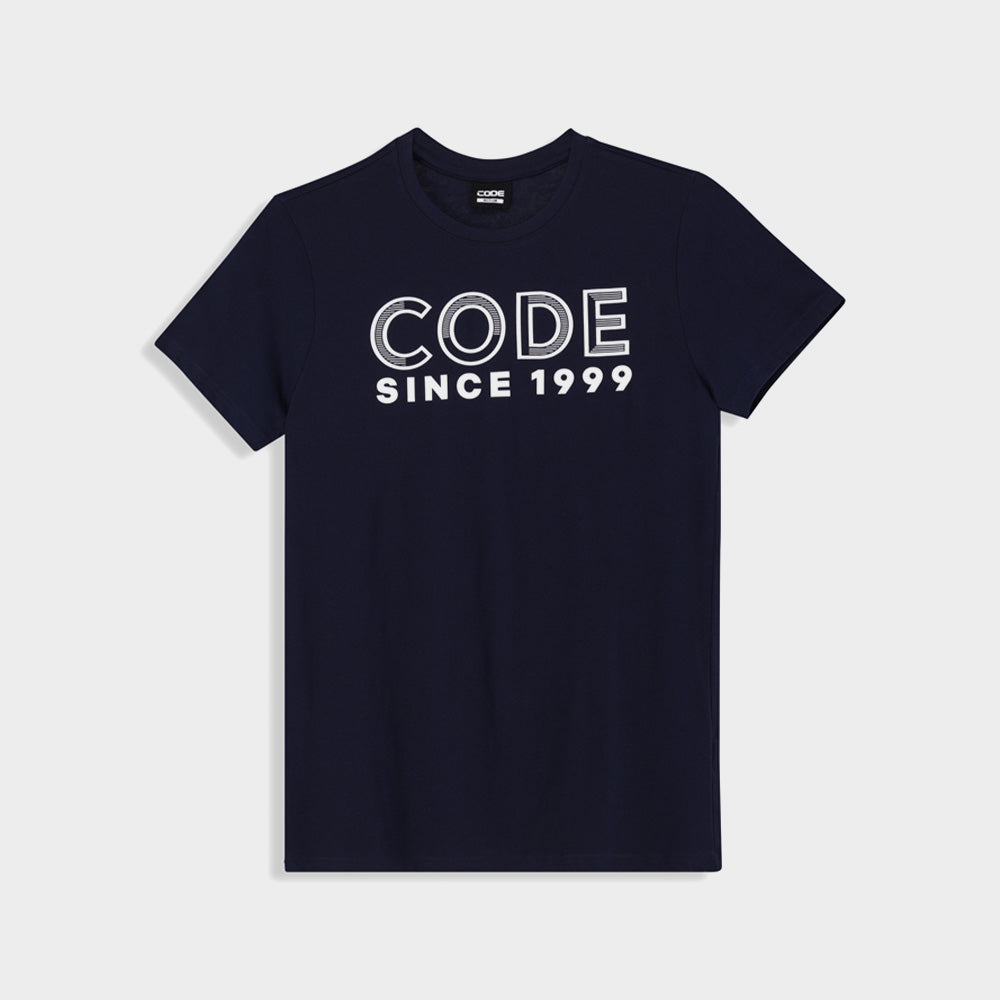 Code Mens Stripe Graphic Tee Blue