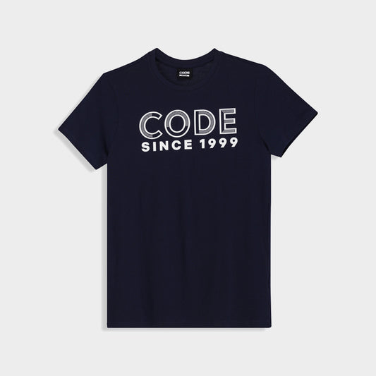 CODE MENS Stripe Graphic Tee BLUE