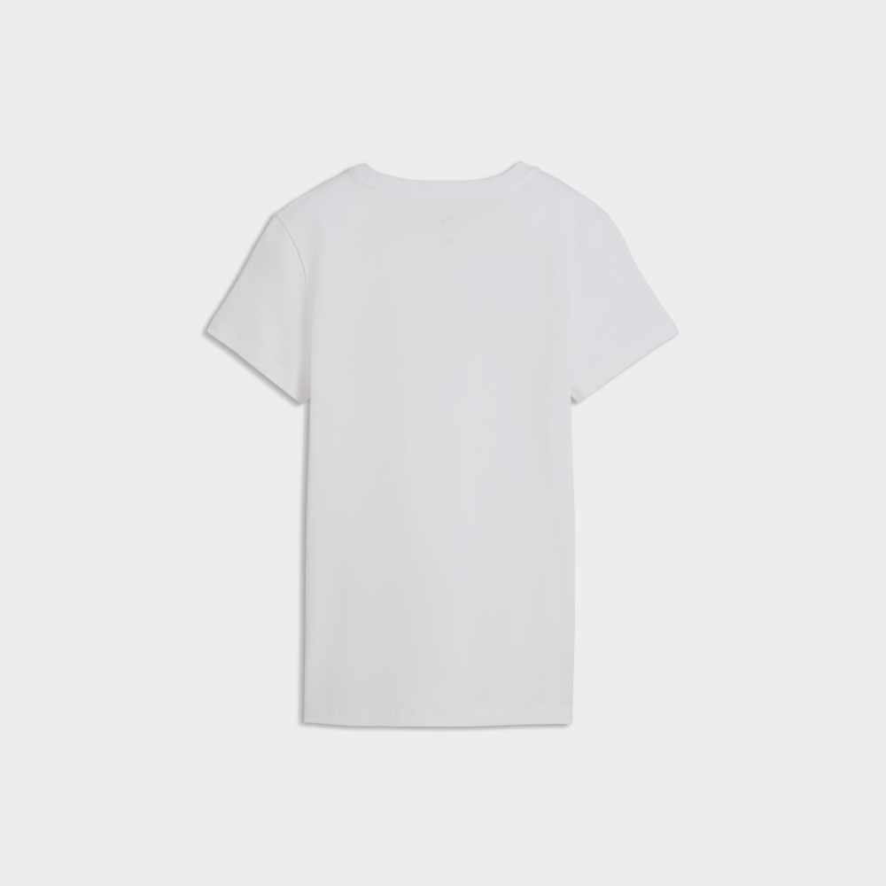 Puma Womens ESS Logo Lab Metallic Tee White