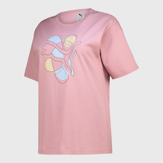 Puma Womens Graphic Relaxed Energy Tee Pink