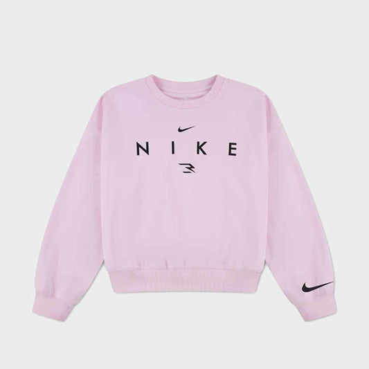 Nike Womens Graphic Sweatshirt Crew Top Pink