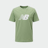 New Balance Mens Sport Jersey Logo Tee Green