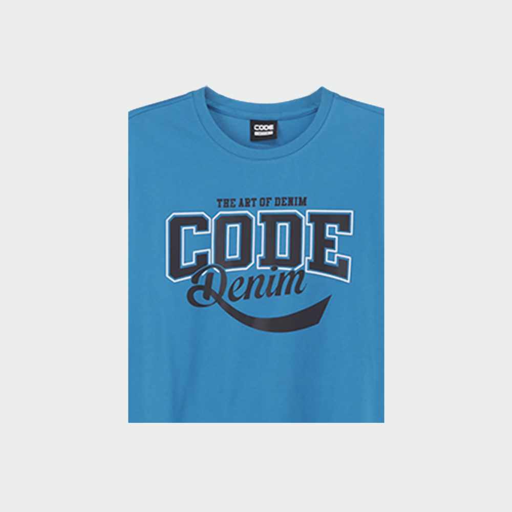 Code Mens Denim Swoosh Graphic Tee Blue