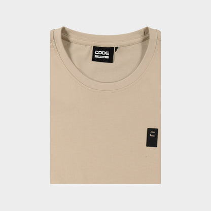 Code Mens Outline Swoosh Graphic Tee Beige