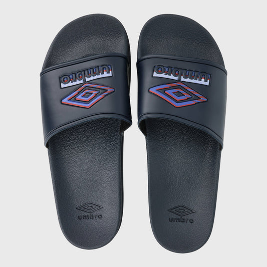 Umbro Mens Triple Logo Slides Blue