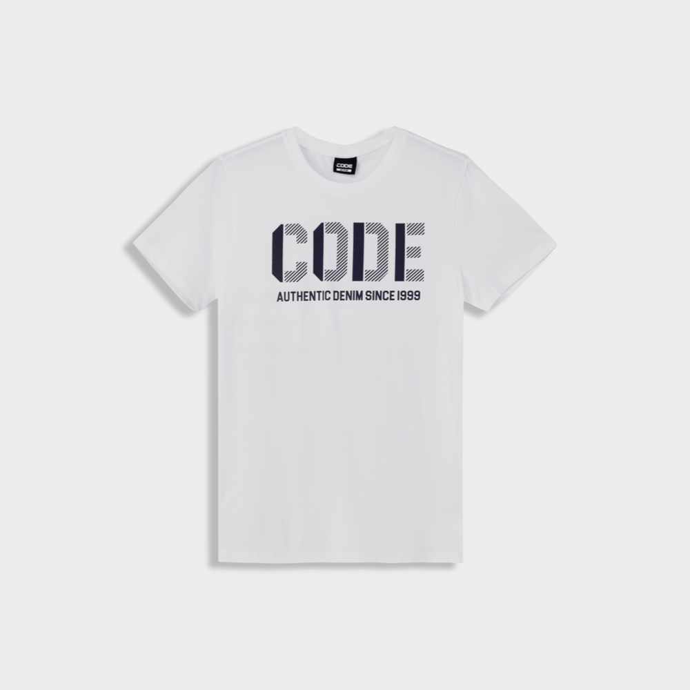 Code Mens Art Deco Graphic Tee White