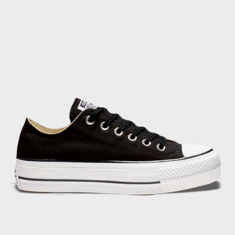 Converse WOMENS All Star Platform Low Top Sneakers Black