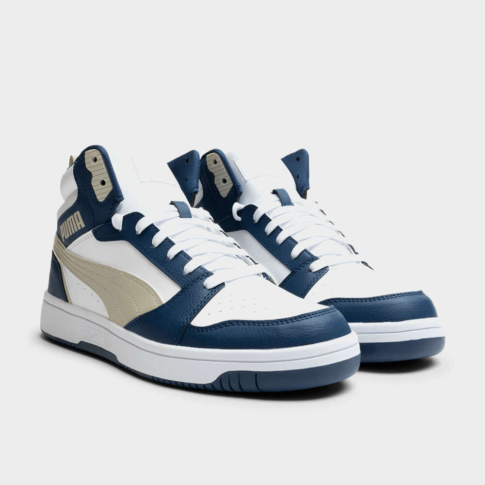Puma Mens Rebound V6 Mid Sneakers Blue