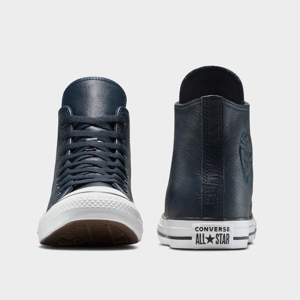 Converse Mens All Star Leather High Top Sneakers Blue