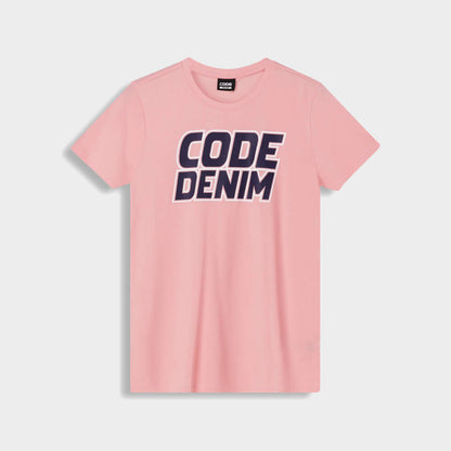 Code Mens Demin Bold Graphic Tee Pink
