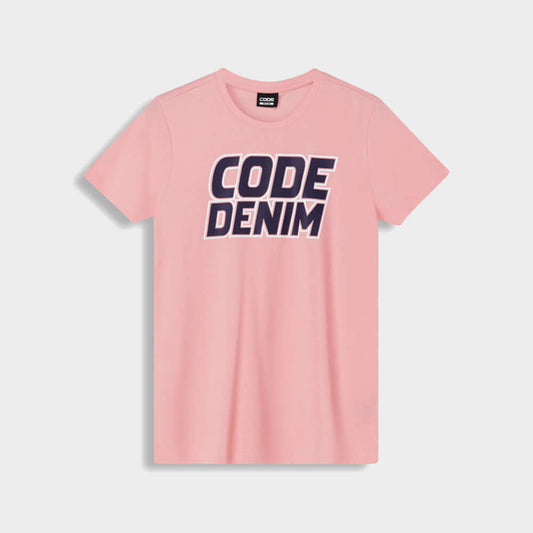 Code Mens Demin Bold Graphic Tee Pink