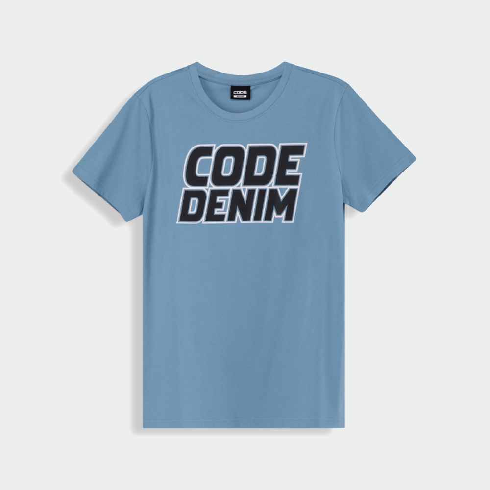 Code Mens Denim Bold Graphic Tee Blue