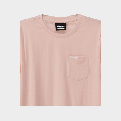 Code Mens Rib Crew Pocket Tee Pink