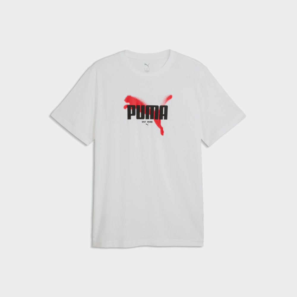 Puma Mens Graphics Puma Tee White