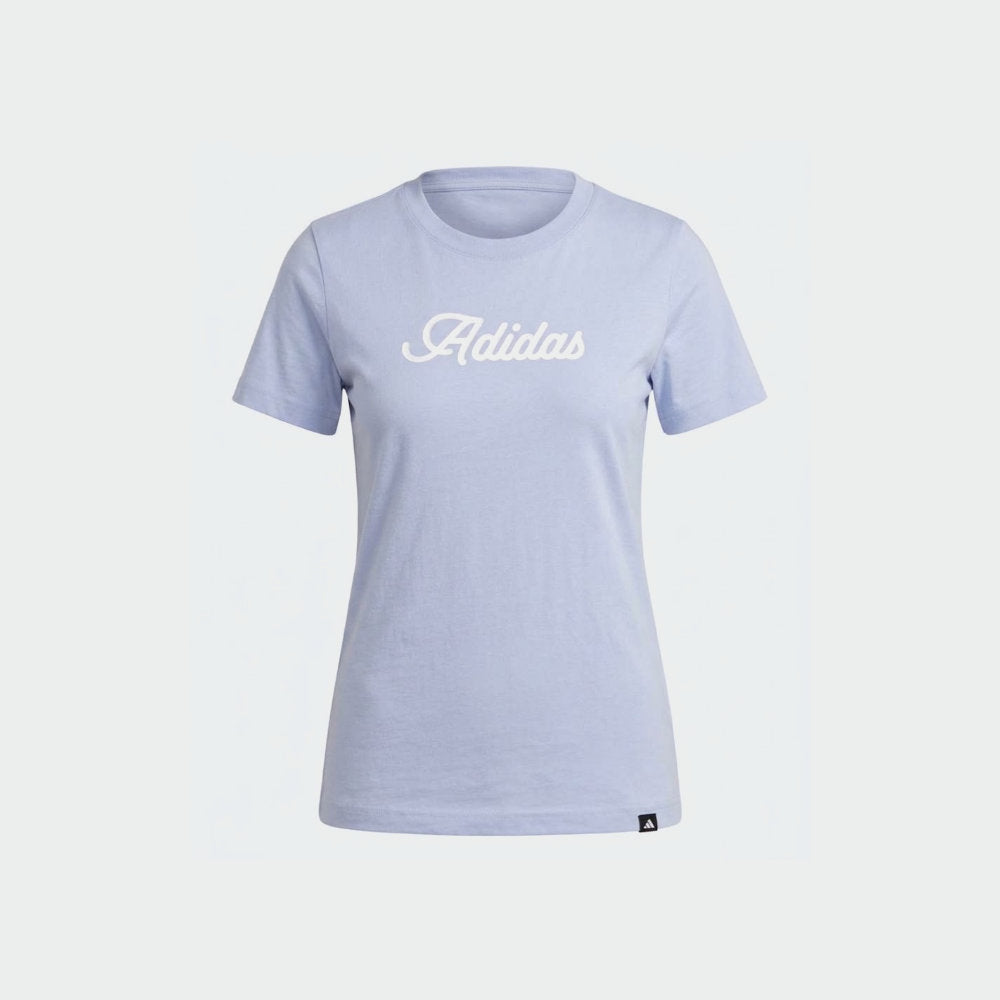 Adidas Womens Boyfriend Wordmark Tee Blue